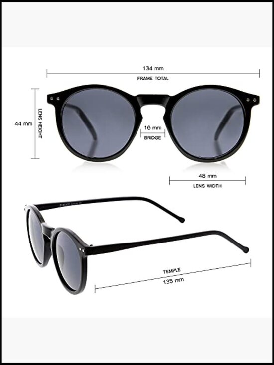 Vintage Retro Horn Rimmed Round Sunglasses with Keyhole Bridge main image 5